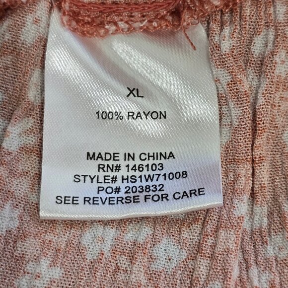 NWOT Floral Print Mini Skirt XL Smocked Waist Cottagecore BOHO Hippie Rose - Picture 6 of 9